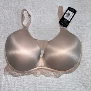 Maidenform Satin Bra with Lace Trim in Cream